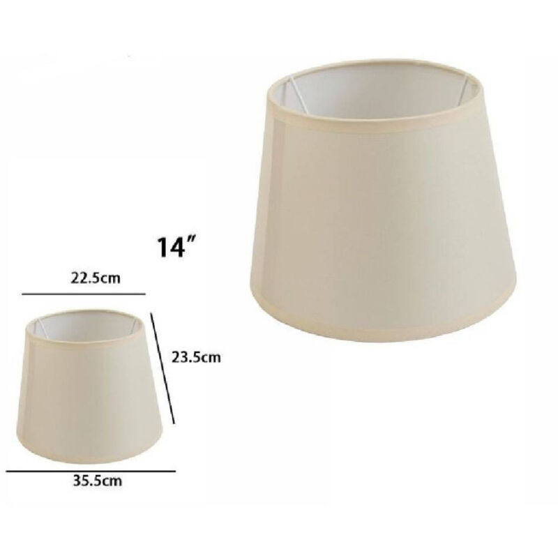 foto del prodotto trade shop traesio paralume conico cilindro cappello ricambio per lampada e applique in tessuto tnt beige 14 