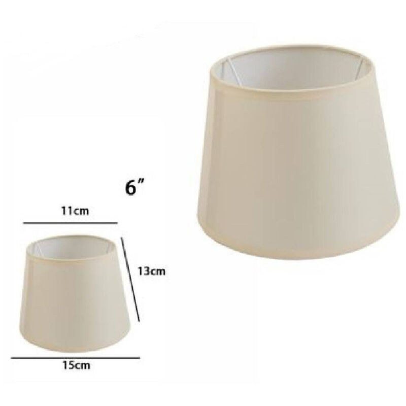 foto del prodotto trade shop traesio paralume conico cilindro cappello ricambio per lampada e applique in tessuto tnt beige 6 