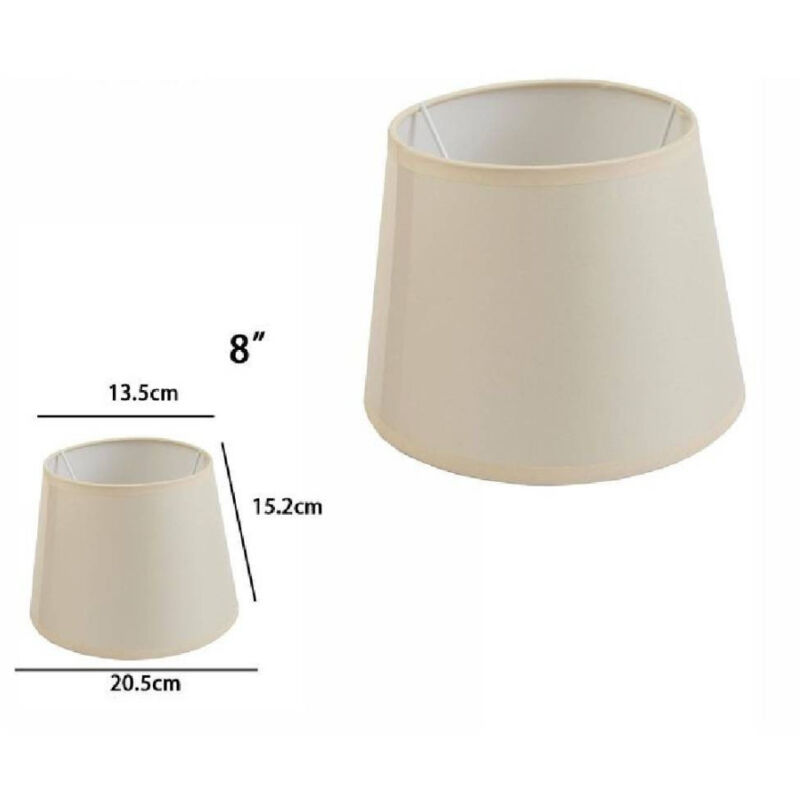 foto del prodotto trade shop traesio paralume conico cilindro cappello ricambio per lampada e applique in tessuto tnt beige 8 
