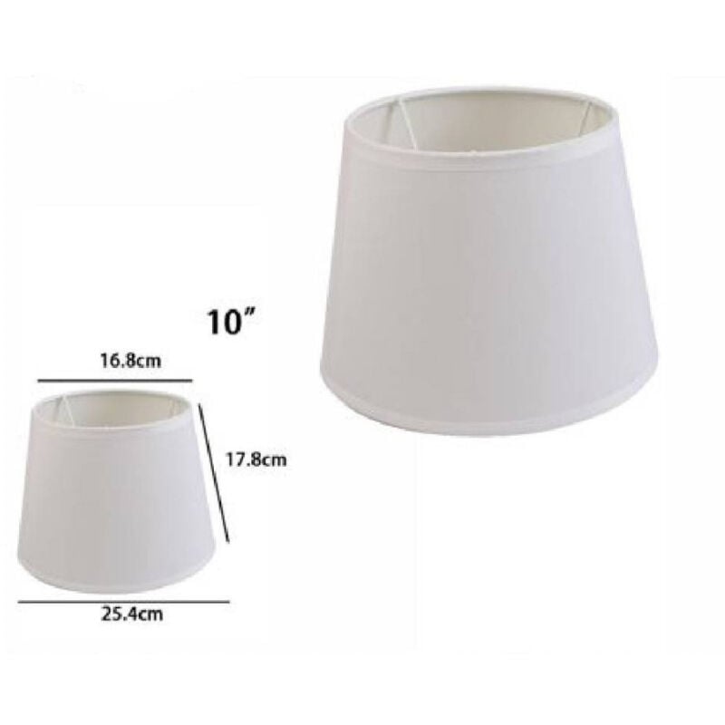 foto del prodotto trade shop traesio paralume conico cilindro cappello ricambio per lampada e applique in tessuto tnt bianco 10 