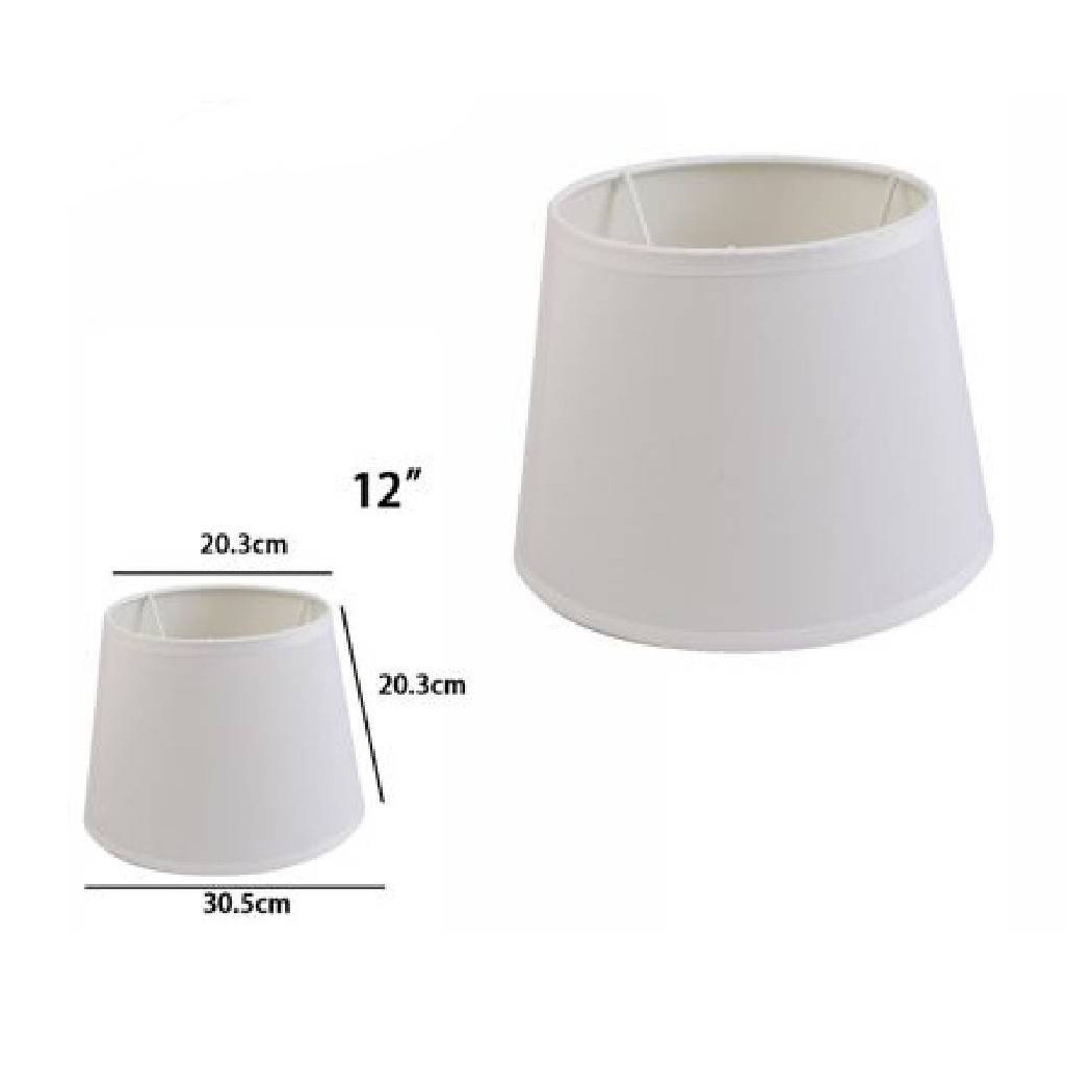 foto del prodotto trade shop traesio paralume conico cilindro cappello ricambio per lampada e applique in tessuto tnt bianco 12 