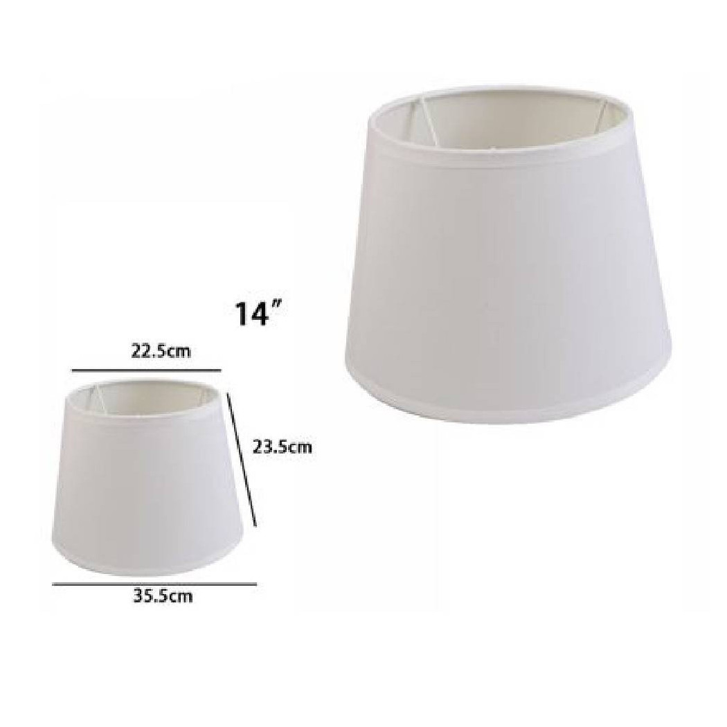 foto del prodotto trade shop traesio paralume conico cilindro cappello ricambio per lampada e applique in tessuto tnt bianco 14 