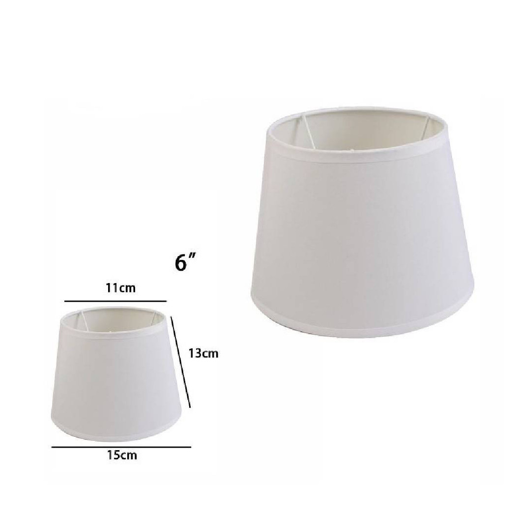 foto del prodotto trade shop traesio paralume conico cilindro cappello ricambio per lampada e applique in tessuto tnt bianco 6 