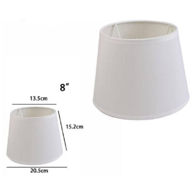 foto del prodotto trade shop traesio paralume conico cilindro cappello ricambio per lampada e applique in tessuto tnt bianco 8 