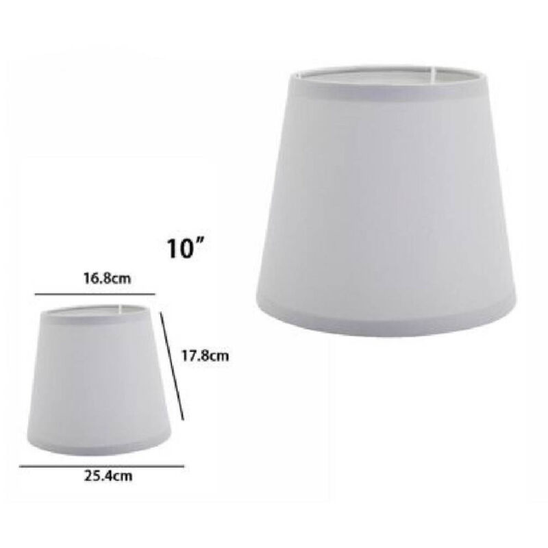 foto del prodotto trade shop traesio paralume conico cilindro cappello ricambio per lampada e applique in tessuto tnt grigio 10 