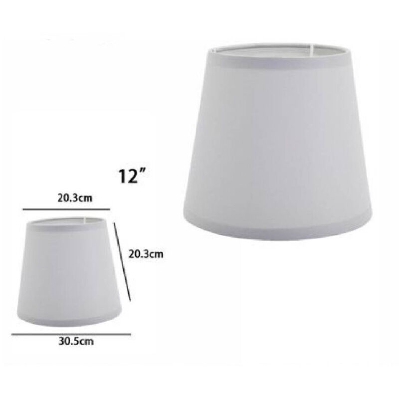 foto del prodotto trade shop traesio paralume conico cilindro cappello ricambio per lampada e applique in tessuto tnt grigio 12 