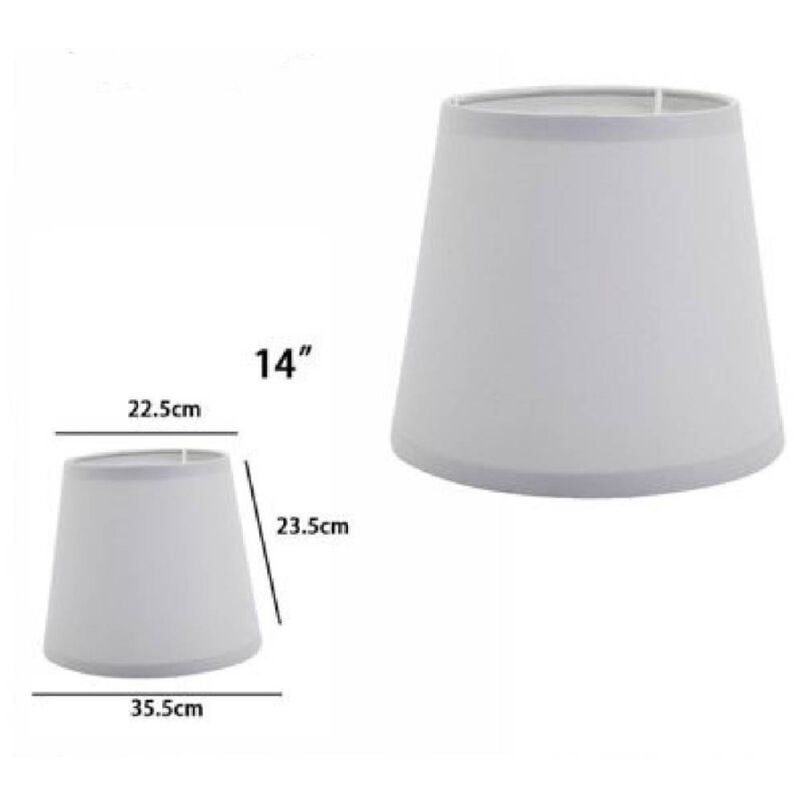 foto del prodotto trade shop traesio paralume conico cilindro cappello ricambio per lampada e applique in tessuto tnt grigio 14 
