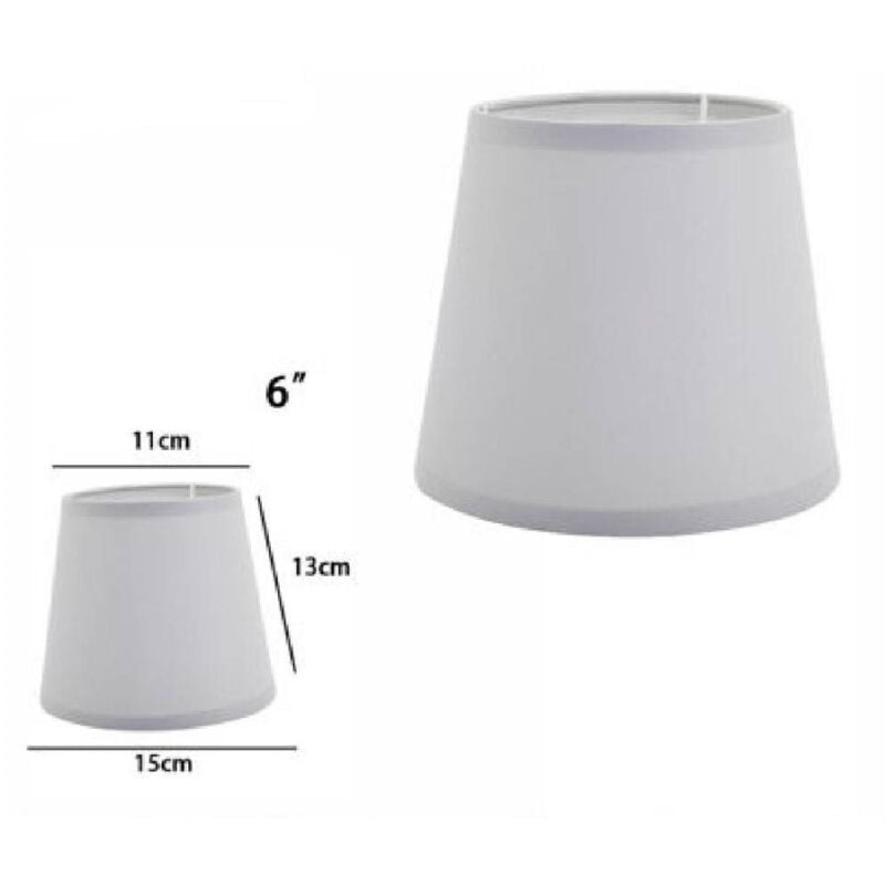 foto del prodotto trade shop traesio paralume conico cilindro cappello ricambio per lampada e applique in tessuto tnt grigio 6 