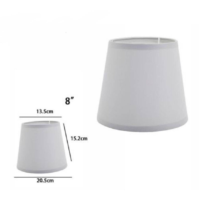 foto del prodotto trade shop traesio paralume conico cilindro cappello ricambio per lampada e applique in tessuto tnt grigio 8 