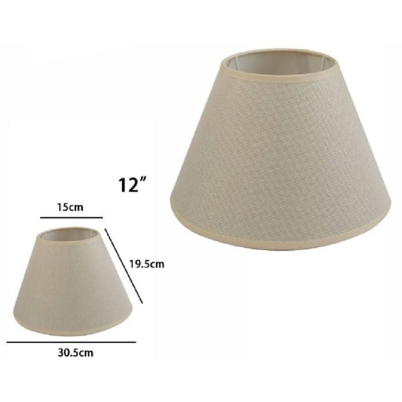 foto del prodotto trade shop traesio paralume conico cilindro classico ricambio per lampada e applique in tessuto tnt beige 12 