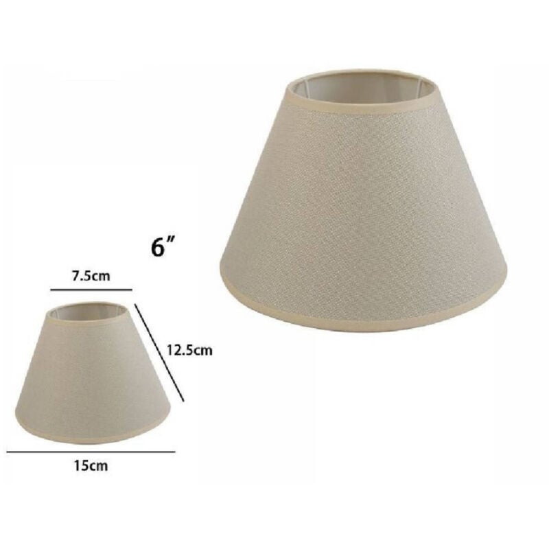 foto del prodotto trade shop traesio paralume conico cilindro classico ricambio per lampada e applique in tessuto tnt beige 6 