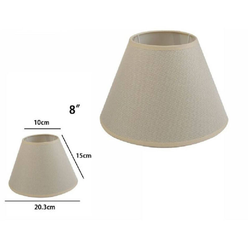 foto del prodotto trade shop traesio paralume conico cilindro classico ricambio per lampada e applique in tessuto tnt beige 8 