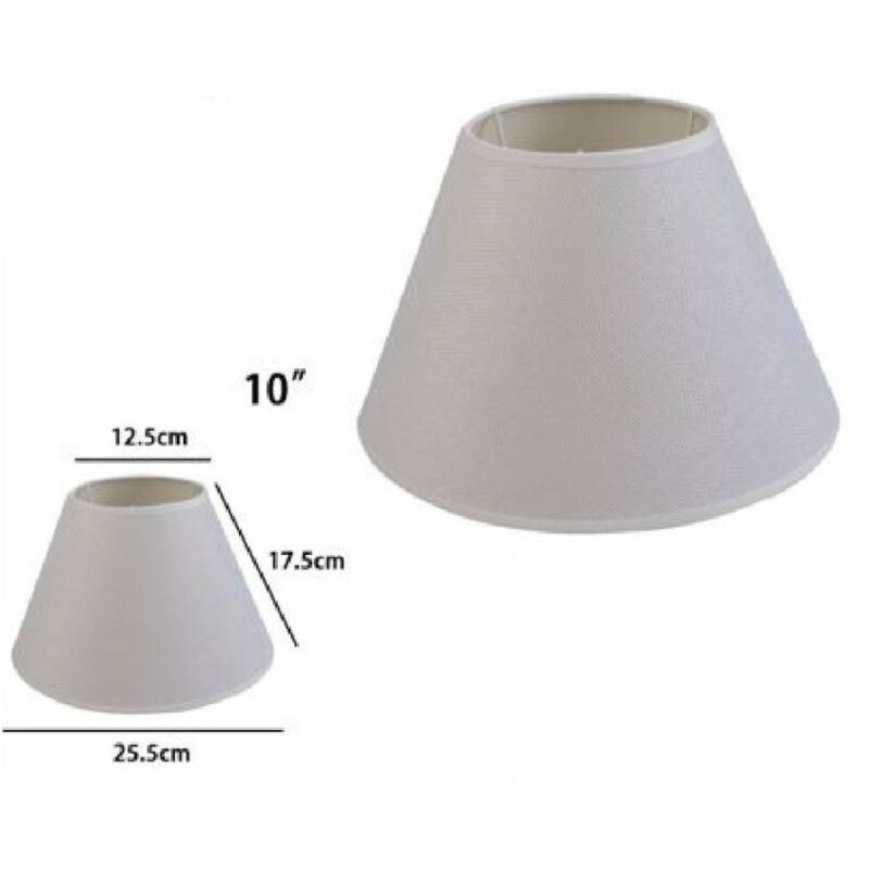 foto del prodotto trade shop traesio paralume conico cilindro classico ricambio per lampada e applique in tessuto tnt bianco 10 