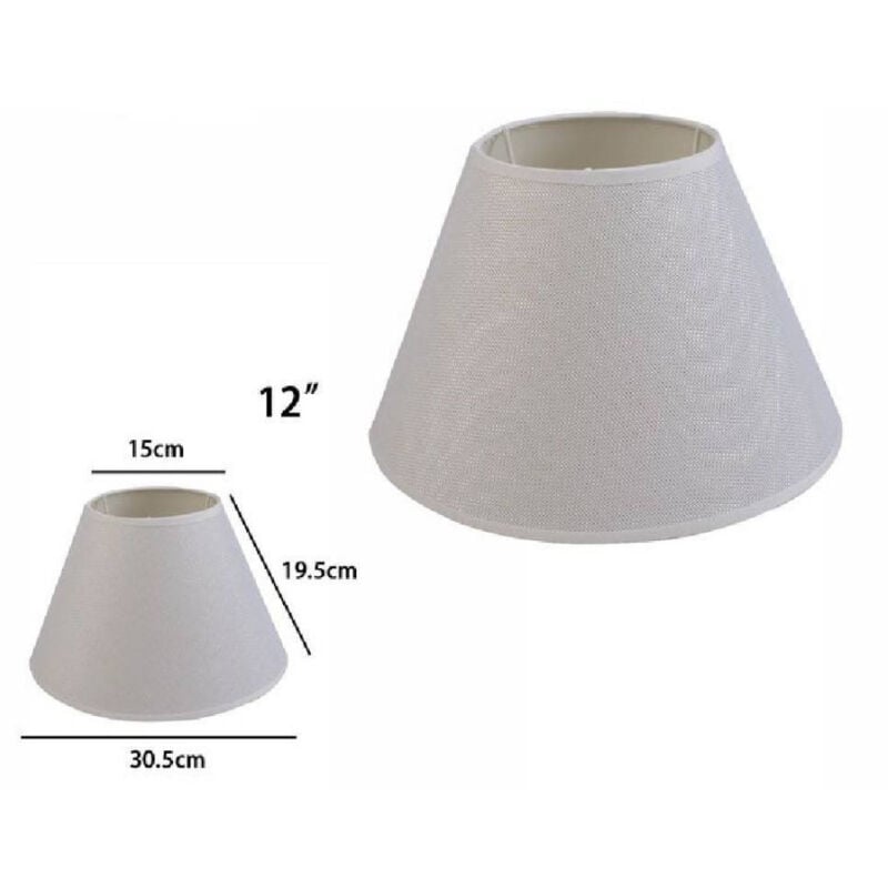 foto del prodotto trade shop traesio paralume conico cilindro classico ricambio per lampada e applique in tessuto tnt bianco 12 