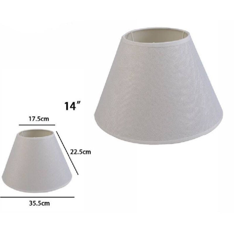 foto del prodotto trade shop traesio paralume conico cilindro classico ricambio per lampada e applique in tessuto tnt bianco 14 