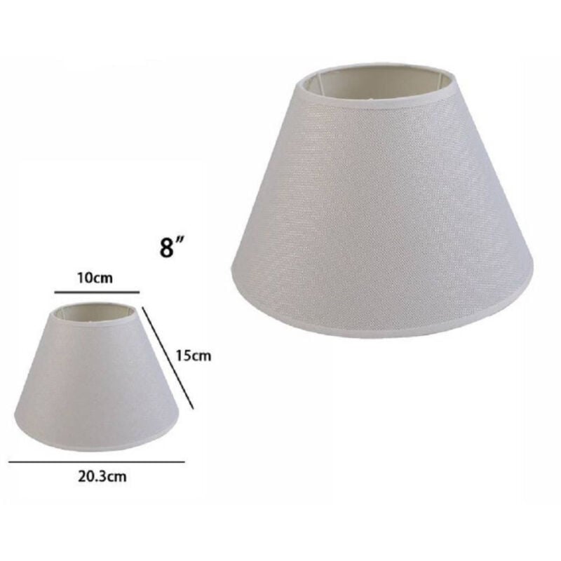 foto del prodotto trade shop traesio paralume conico cilindro classico ricambio per lampada e applique in tessuto tnt bianco 6 