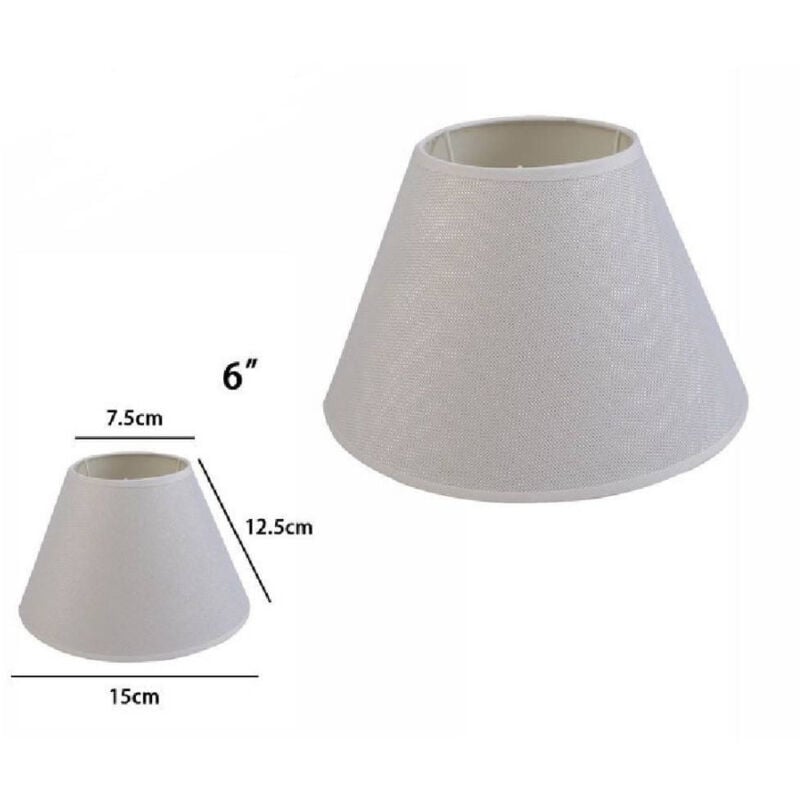 foto del prodotto trade shop traesio paralume conico cilindro classico ricambio per lampada e applique in tessuto tnt bianco 8 