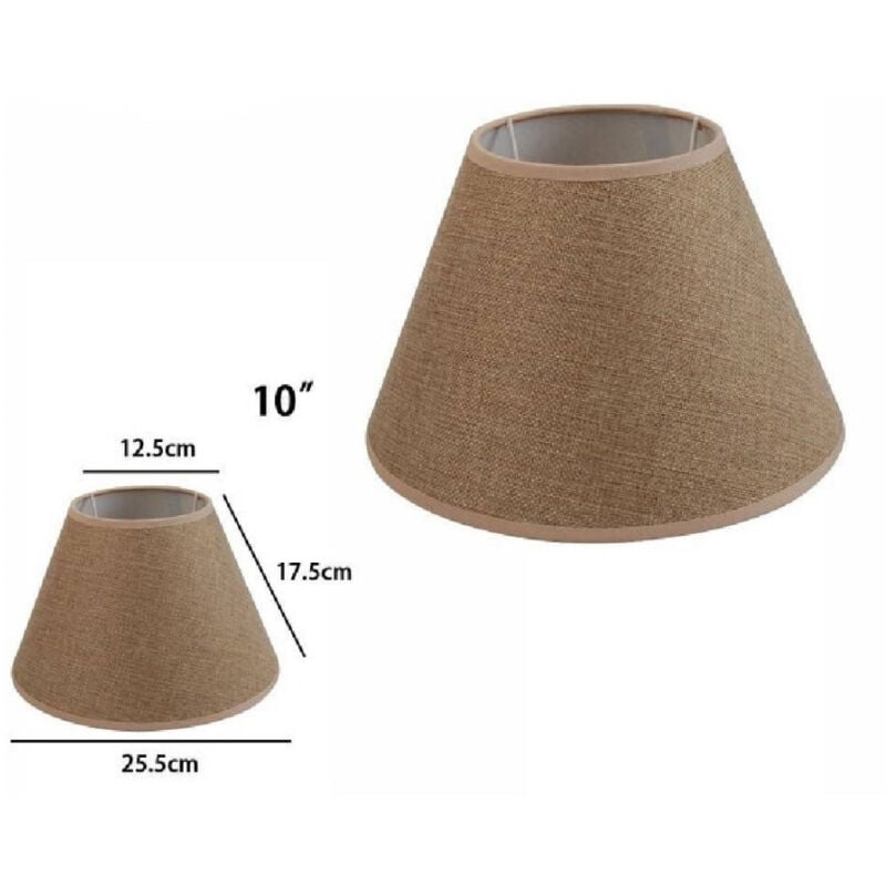 foto del prodotto trade shop traesio paralume conico cilindro classico ricambio per lampada e applique in tessuto tnt marrone 10 
