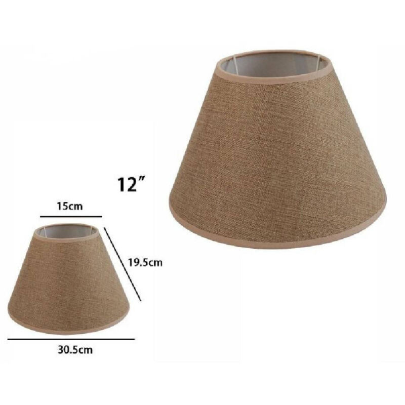 foto del prodotto trade shop traesio paralume conico cilindro classico ricambio per lampada e applique in tessuto tnt marrone 12 