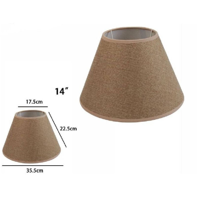 foto del prodotto trade shop traesio paralume conico cilindro classico ricambio per lampada e applique in tessuto tnt marrone 14 
