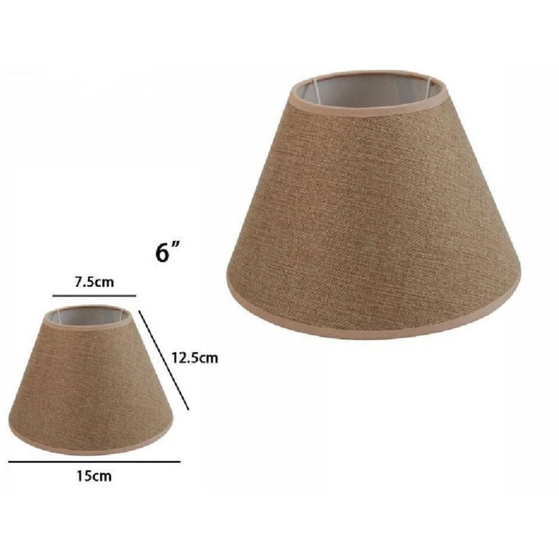 foto del prodotto trade shop traesio paralume conico cilindro classico ricambio per lampada e applique in tessuto tnt marrone 6 