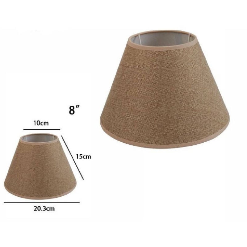foto del prodotto trade shop traesio paralume conico cilindro classico ricambio per lampada e applique in tessuto tnt marrone 8 