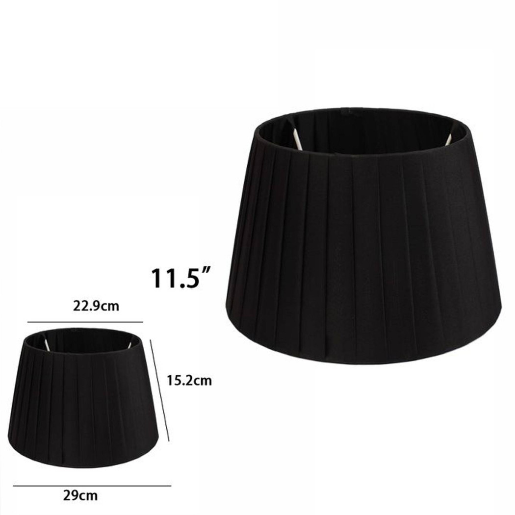 foto del prodotto trade shop traesio paralume conico cilindro moderno ricambio per lampada e applique in tessuto tnt nero 11,5 