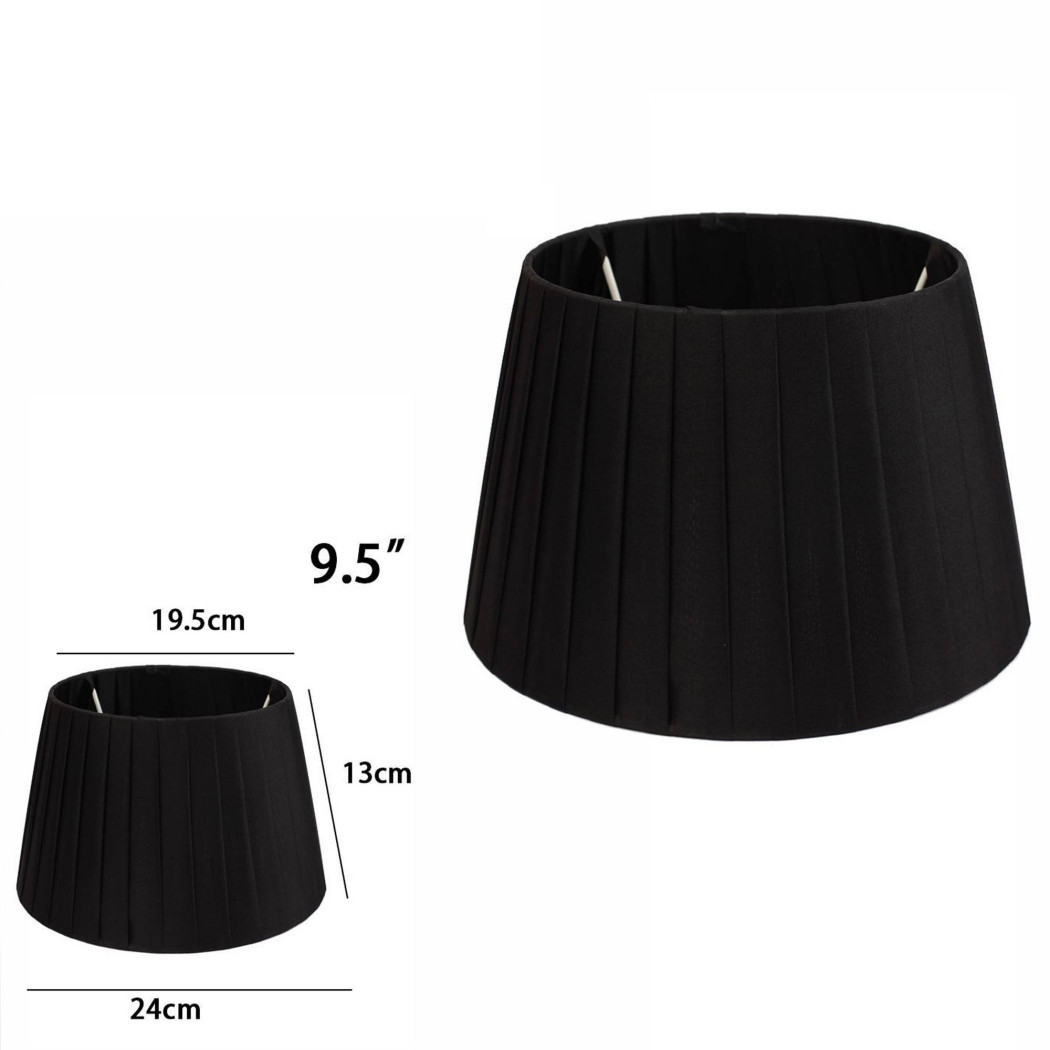 foto del prodotto trade shop traesio paralume conico cilindro moderno ricambio per lampada e applique in tessuto tnt nero 9,5 