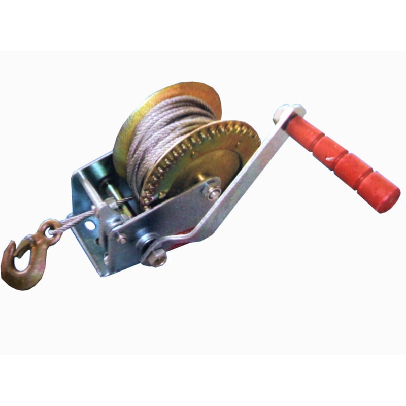 foto del prodotto trade shop traesio - paranco montacarichi verricello gancio manuale argano 250kg 10mt -