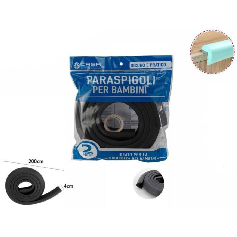 foto del prodotto trade shop traesio paraspigoli sicurezza bordo tavolo coprispigoli bambini neonati 2 mt nero 69632 