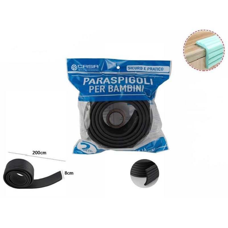 foto del prodotto trade shop traesio - paraspigoli sicurezza bordo tavolo coprispigoli nero bambini neonati 2mx8cm 69638 -