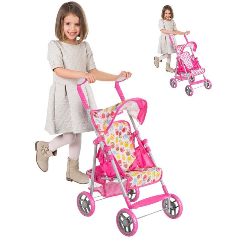 foto del prodotto trade shop traesio passeggino carrozzina bambole giocattolo bambini pieghevole con cappottina 