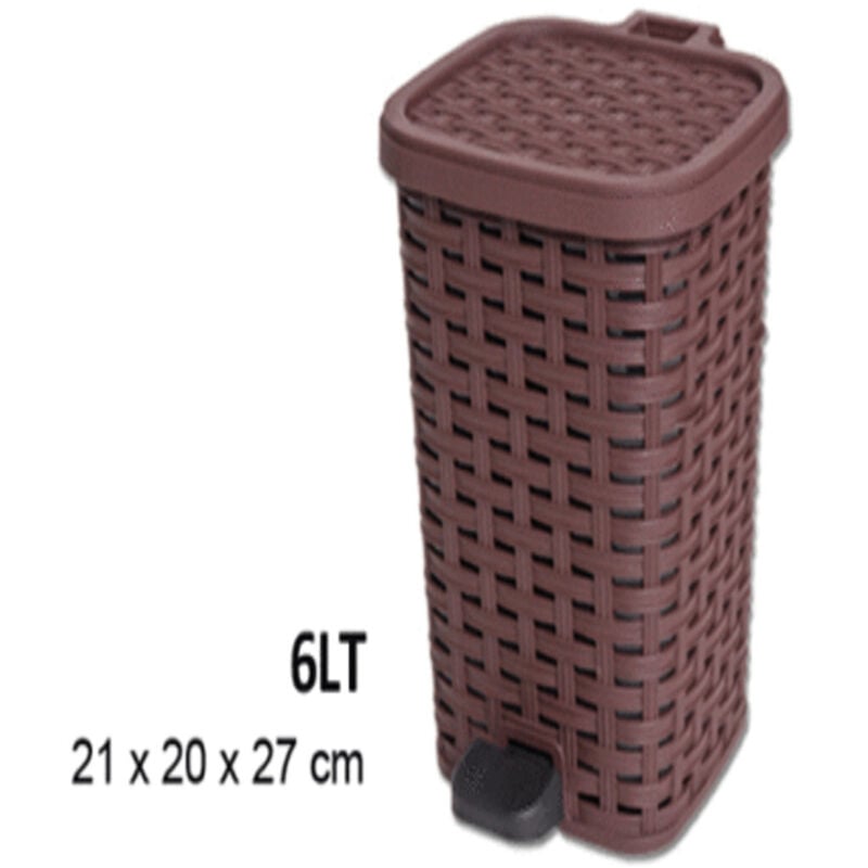 foto del prodotto trade shop traesio pattumiera plastica a pedale 6 litri bidone cestino spazzatura differenziata 