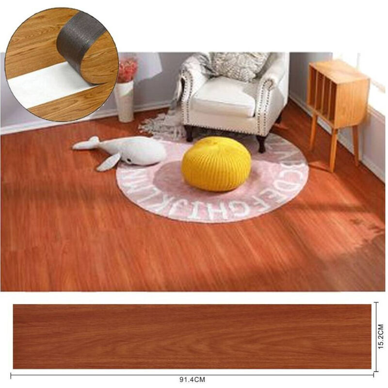 foto del prodotto trade shop traesio pavimento finto parquet effetto legno rivestimento piastrelle adesive 15x90cm 