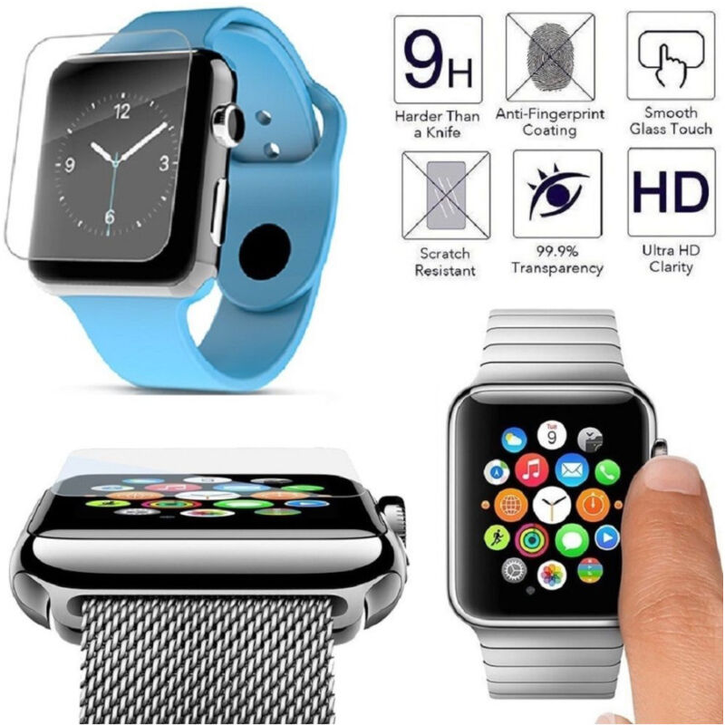 foto del prodotto trade shop traesio pellicola in vetro temperato trasparente per orologio smartwatch 38mm e 42mm 38 mm 