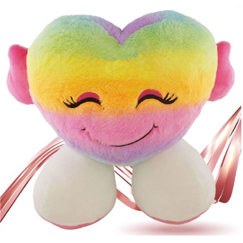 foto del prodotto trade shop traesio peluche forma cuore con piedi multicolor 30cm regalo san valentino pupazzo 93062 