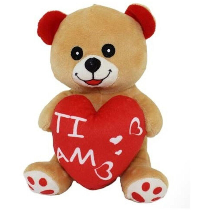 foto del prodotto trade shop traesio - peluche orso orsetto con cuore ti amo 17 cm pupazzo regalo san valentino 68072 -