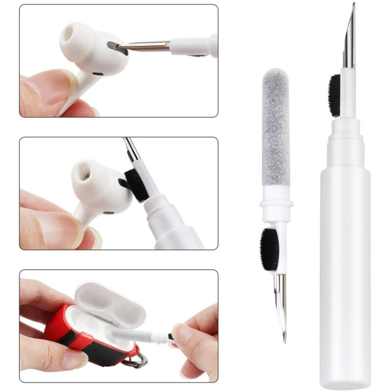 foto del prodotto trade shop traesio penna spazzola multifunzione per la pulizia degli auricolari bluetooth airpods 