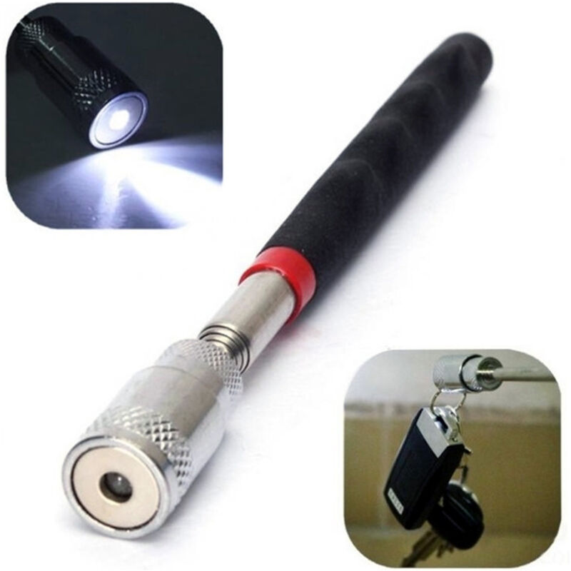 foto del prodotto trade shop traesio penna telescopica 80cm con luce led magnetica collettore strumento precisione 