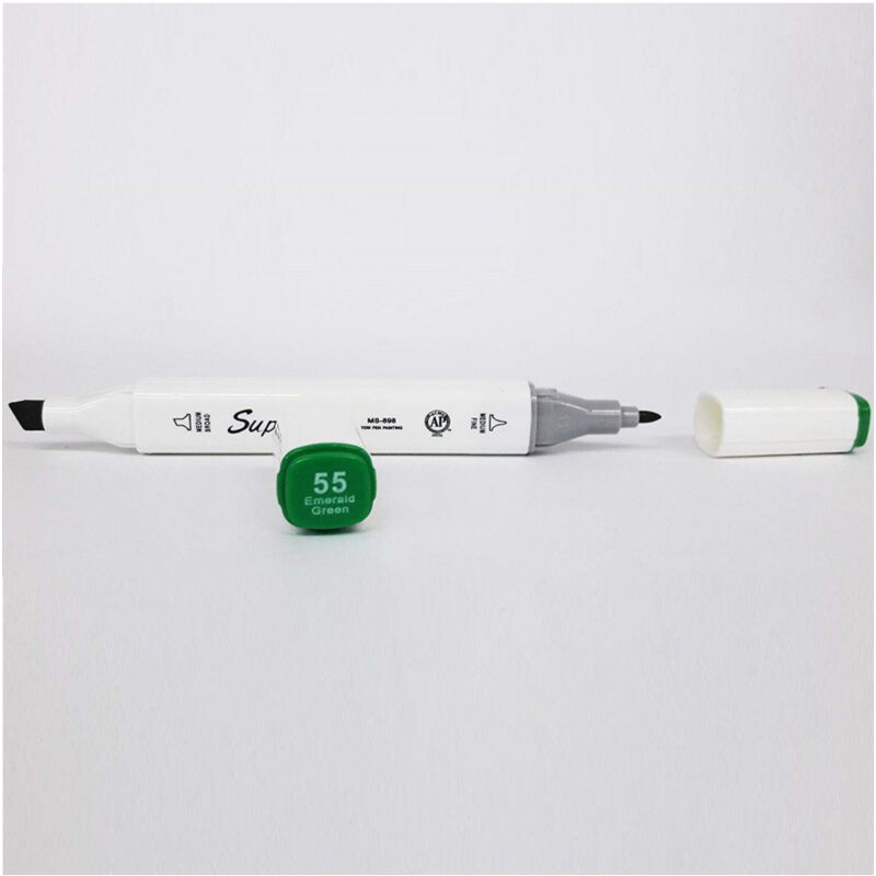 foto del prodotto trade shop traesio pennarello 55 emerald green colorati doppia punta inchiostro base olio colorare 