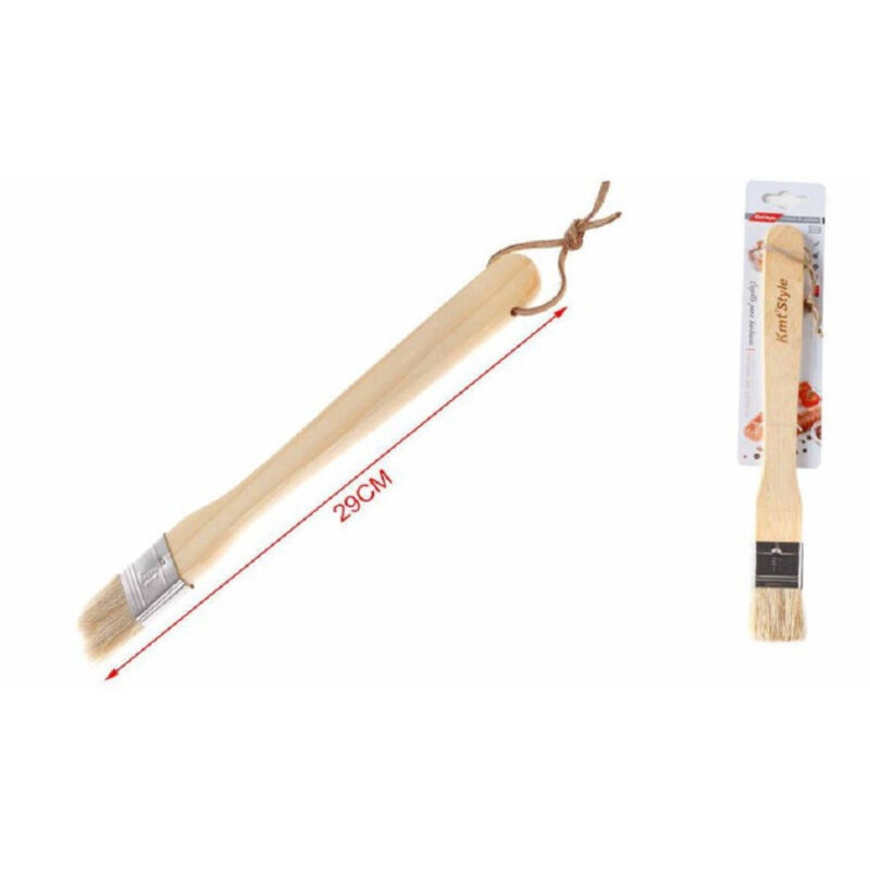 foto del prodotto trade shop traesio pennello per barbecue grigliate 29cm legno spalmare oli salsa marinature 2406326 