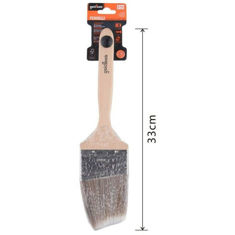 foto del prodotto trade shop traesio pennello piatto 75 mm pennellessa obliquo con manico in legno per verniciare 