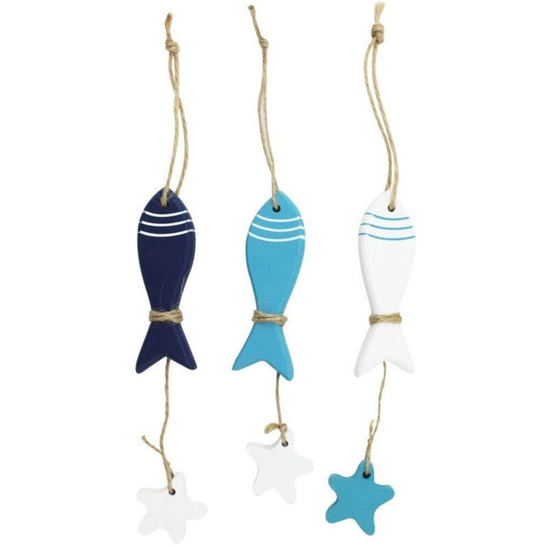 foto del prodotto trade shop traesio pesce con stellina in legno arredamento decorazione casa sea style 