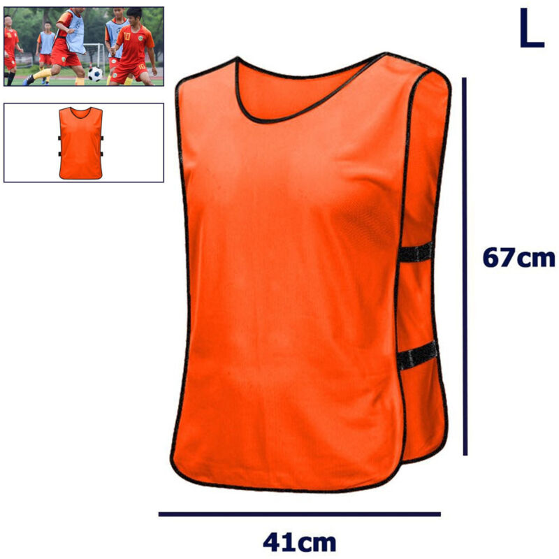 foto del prodotto trade shop traesio pettorina da allenamento gilet casacca sportiva scuola calcio sport basket color arancione l