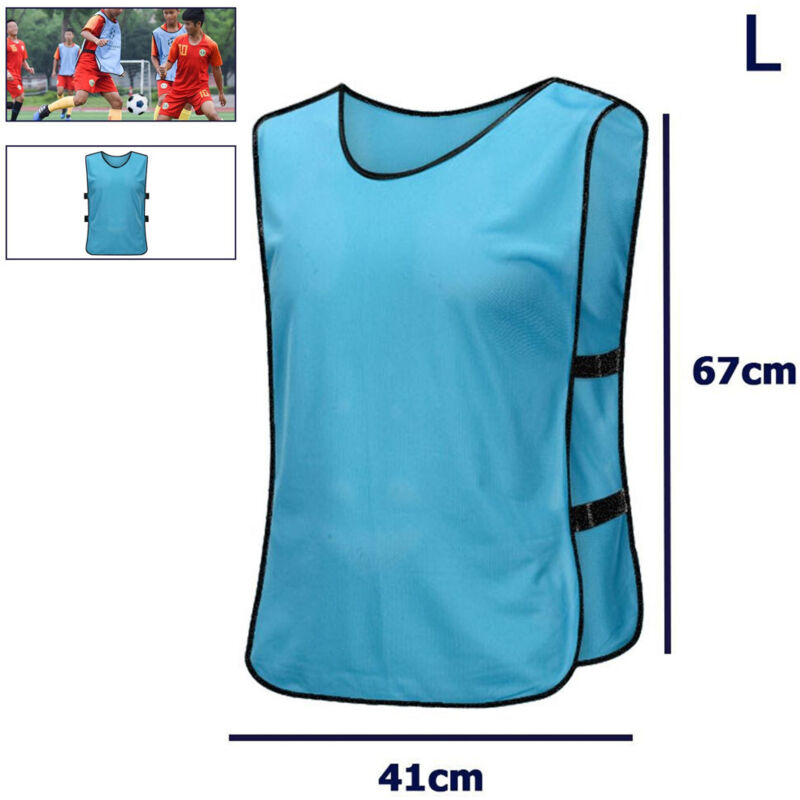 foto del prodotto trade shop traesio pettorina da allenamento gilet casacca sportiva scuola calcio sport basket color azzurro l