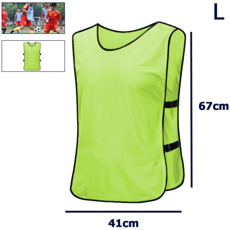 foto del prodotto trade shop traesio pettorina da allenamento gilet casacca sportiva scuola calcio sport basket color verde l