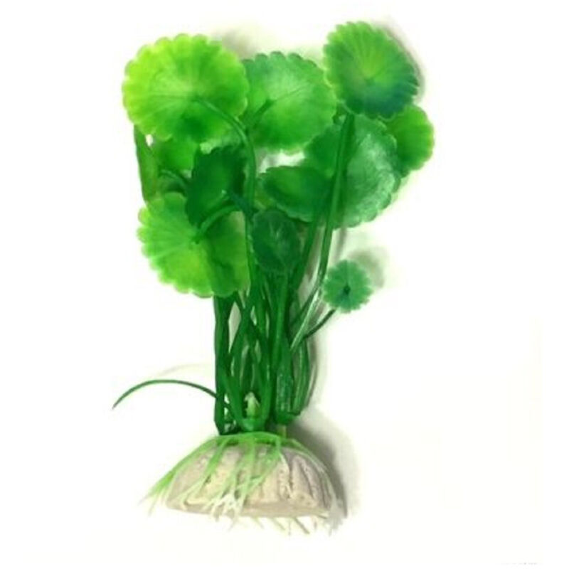 foto del prodotto trade shop traesio - pianta 10 cm piantina artificiale per acquario piante finte plastica color verde -