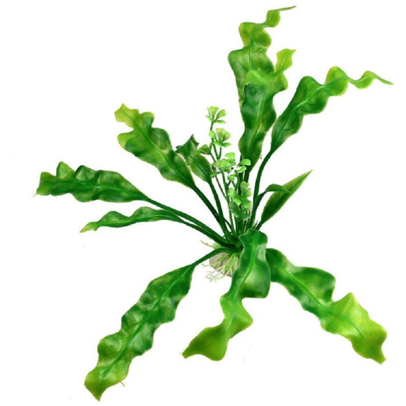 foto del prodotto trade shop traesio - pianta 20 cm piantina artificiale per acquario piante finte plastica col. verde -