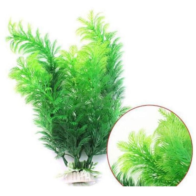 foto del prodotto trade shop traesio - pianta 30 cm piantina artificiale per acquario piante finte plastica addobbi -