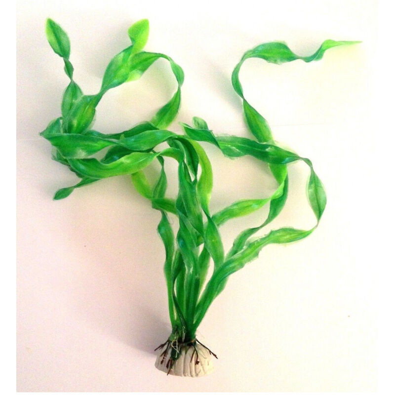 foto del prodotto trade shop traesio - pianta 30 cm piantina artificiale per acquario piante finte plastica col. verde -
